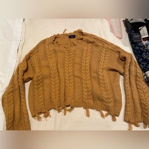 cable knit cropped sweater